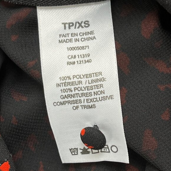 Dynamite Black & Red Long Sleeve Cropped Blouse With Square Neckline Size XS - Picture 7 of 8